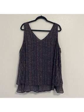Lane Bryant Sleeveless Abstract Print Blouse Plus Size 26